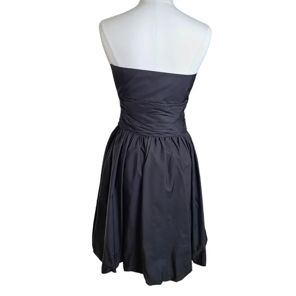 BCBGMaxAzria Silk Taffeta Strapless Bubble Dress Tie Waist Bow 0 - Picture 7 of 14